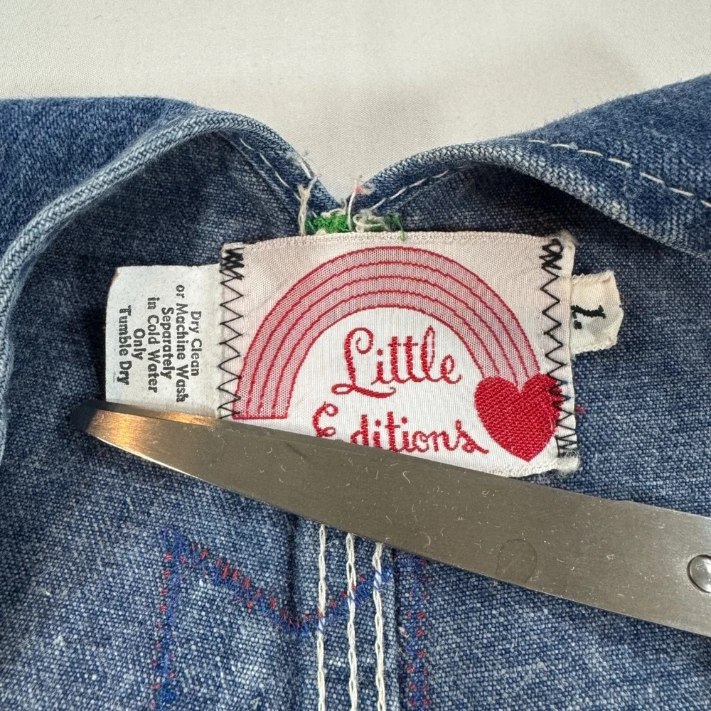 Vintage OshKosh‎ B'gosh Little Editions Denim Patchwork Overalls Size 7 USA Made